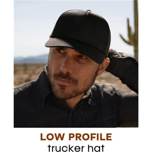 Mens Trucker Hat Mesh Back Baseball Cap Adjustable Snapback Outdoor Hat - Picture 6 of 8